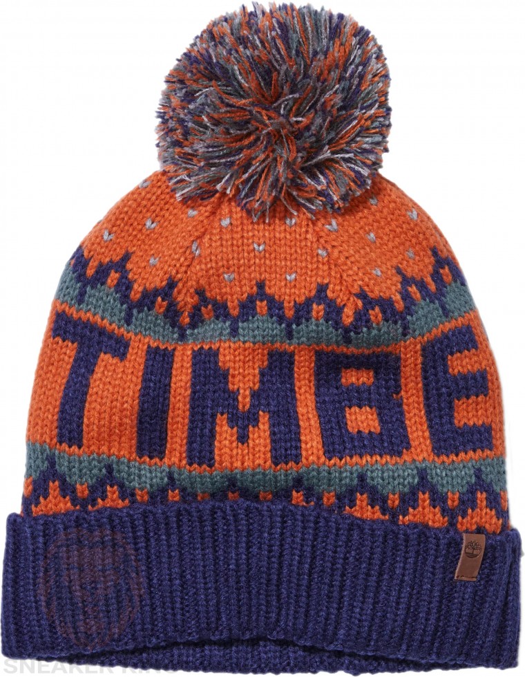 Шапка Timberland logo knit pom beanie TB0A1EH2 643